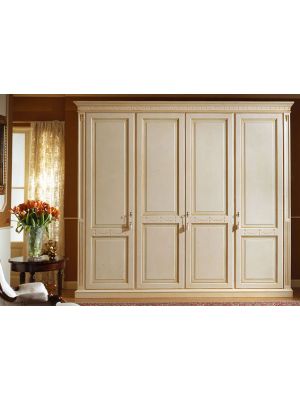 Sales Online Aries Wardrobe 4 Doors by Bianchi Mobili White Lacquered