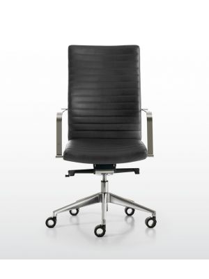 Aurora High Executive Chair Aluminum Base Leather Seat by Quinti Online Sales