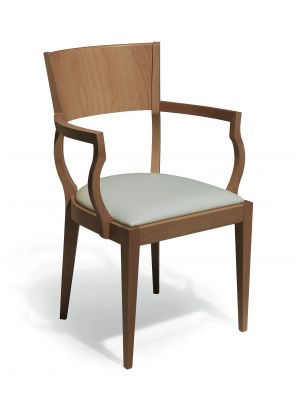 Bieder P Chair with Armrests Wooden Frame Fabric Seat by Cabas Online Sales