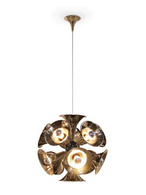 Botti 12 Suspension Lamp Brass and Steel Structure by DelightFULL Online Sales