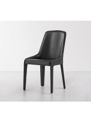 Lamina elegant chair coated in thick leather by Bonaldo online sales on www.sedie.design