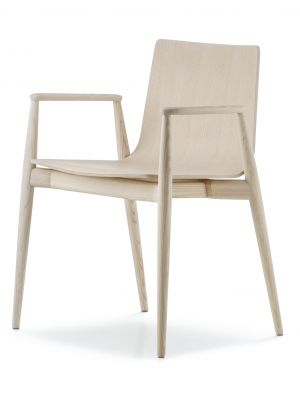Malmö 395 chair with armrests wooden structure by Pedrali online sales