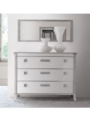 Vivre 309 Dresser Glossy White Laquered Made in Italy by Bianchi Mobili 