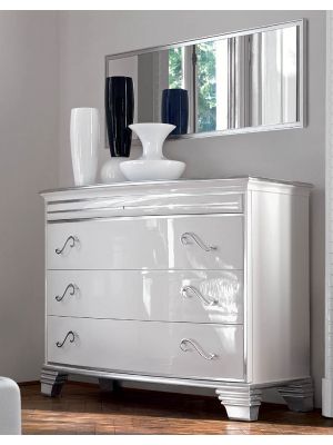 Vivre 349 Dresser Glossy White Laquered Made in Italy by Bianchi Mobili 