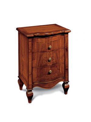 Da Vinci Bedside Table Walnut Made in Italy by Bianchi Mobili 