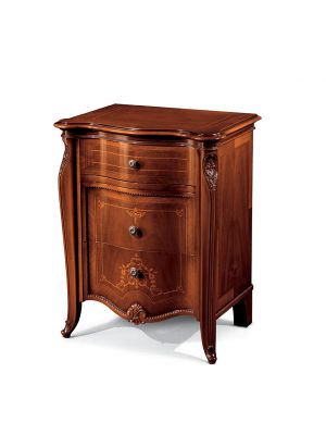 Elite Bedside Table Walnut Made in Italy by Bianchi Mobili 