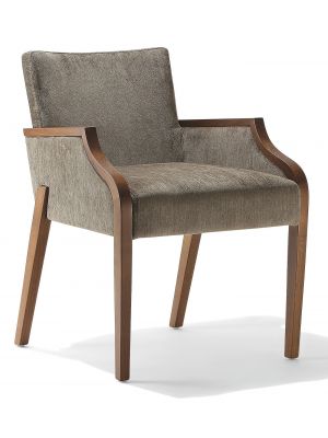 Diesis P Small Armchair Wooden Frame Fabric Seat by Cabas Online Sales