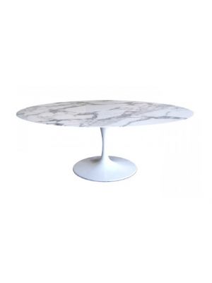 Saarinen Oval Table Aluminum Base Marble Top by Galvanotecnica Online Sales