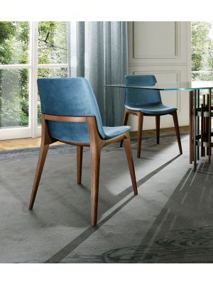 Ellen modern chair wooden frame fabric seat by Pacini & Cappellini online sales