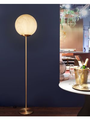 Mineral Stand floor lamp satin brass polyethylene diffuser by Slide online sales on www.sedie.design