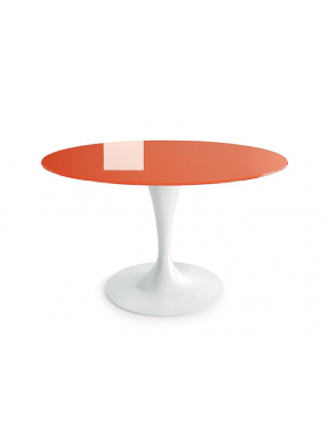 Sales Online Flûte Round H. 74 Table Tempered Glass Top with Metal Base by Sovet.