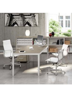 Funny+ Desk Wood Desk Aluminum Legs Melamine Top by About Office Online Buy