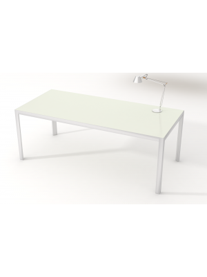 Funny+ Desk Glass Desk Aluminum Legs Glass Top by About Office Online Sales