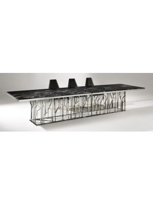 Ginza Luxury Table Metal Base Marble Top by Longhi Online Sales