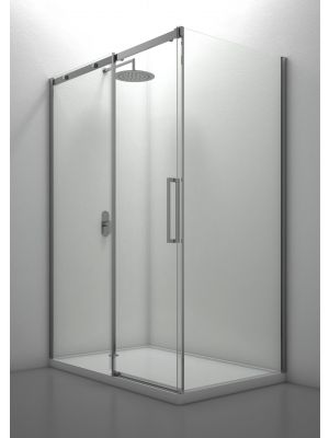 Giove Corner Shower Enclosure Glass Doors Aluminum Frame by SedieDesign Online Sales