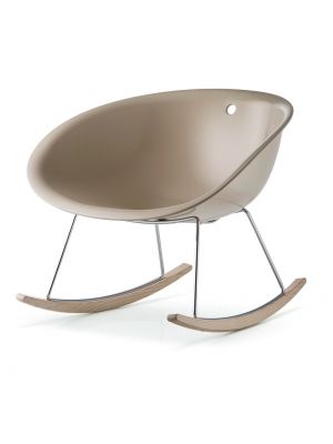 Gliss 350 rocking small armchair technopolymer seat chromed steel structure by Pedrali online sales
