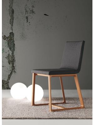 Sales Online Halley Chair Solid Oak or American Walnut Structure with Fabric by Linfa Design.