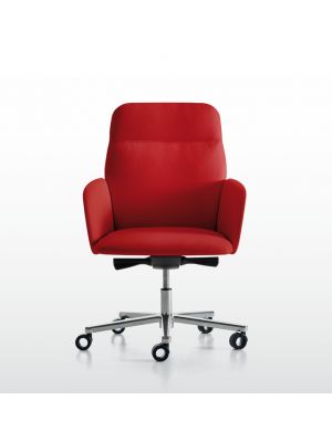 Hanami Medium Executive Chair Aluminum Base Leather Seat by Quinti Online Sales