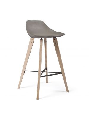 Huateville Plywood stool concrete shell wooden feet suitable for contract use by Lyon Bèton buy online