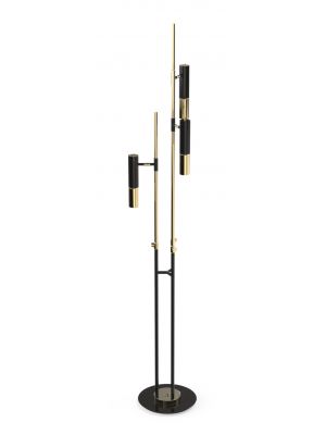 Ike F Floor Lamp Brass and Aluminum Structure by DelightFULL Online Sales