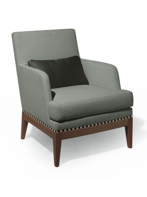 Inlay PL Armchair Wooden Frame Fabric Seat by Cabas Online Sales