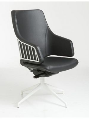 Italia IT10 Visitor Chair Aluminum Base Leather Seat by Luxy Online Sales