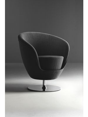 Jango swivel armchair steel base fabric coated suitable for contract use by LaCividina online sales