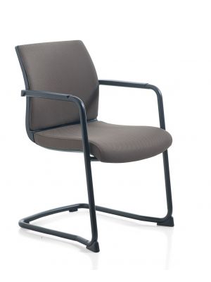 Karma Black Sled chair steel base polyester fabric seat by Kastel online sales