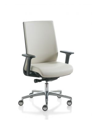 Karma Padded desk chair die-cast aluminum base leather seat by Kastel online sales