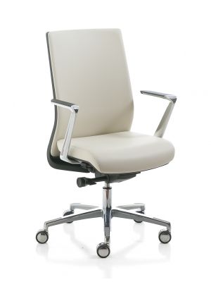 Karma desk chair die-cast aluminum base leather seat by Kastel online sales