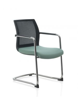 Karma Mesh Sled chair steel base polyester fabric seat by Kastel online sales