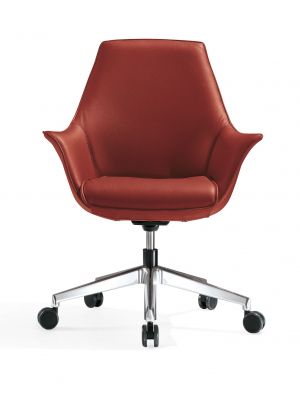 Kimera Low executive chair die-cast aluminum base leather seat by Kastel online sales