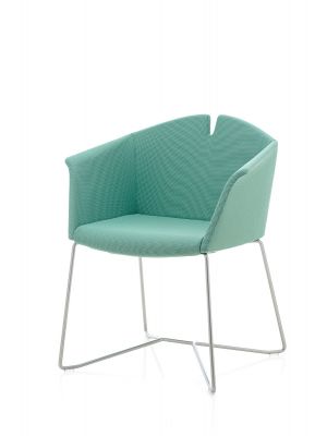Kuad Sled chair steel base seat coated in fabric by Kastel buy online