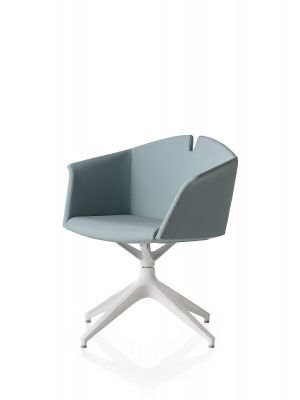 Kuad Swivel 4 Legs chair steel base ecoleather seat by Kastel online sales