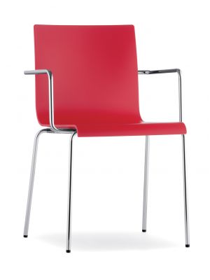 Kuadra XL 2404 chair with armrests steel legs technopolymer seat by Pedrali online sales