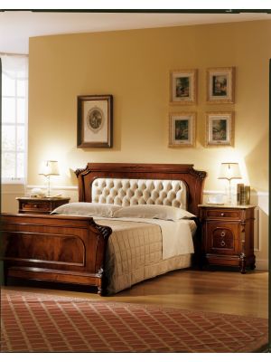D'Este Bed Made Wood and Leather Made in Italy by Bianchi Mobili