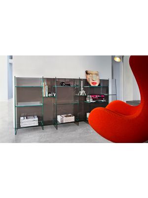 Sales Online Delphi H.96 Bookcase Glass Structure with Back by Sovet.