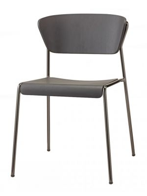 Lisa Wood 2852 stackable chair steel structure wooden seat and backrest suitable for contract use by Scab buy online