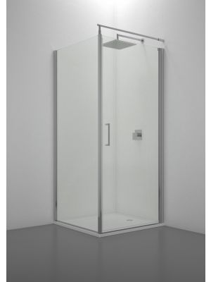Marte Corner Shower Enclosure Glass Doors Aluminum Frame by SedieDesign Online Sales