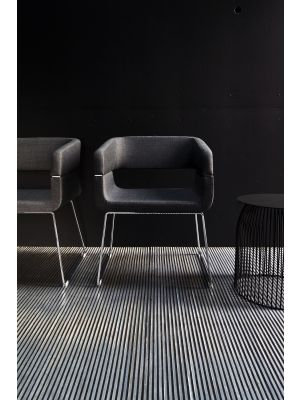 Matrix 4202 small armchairs sled base fabric seat by LaCividina online sales