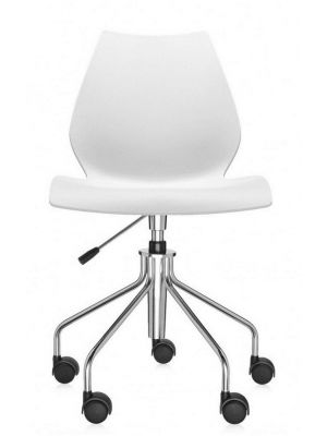 Maui with Wheels Chair Chromed Steel Structure Polypropylene Seat by Kartell Online Sales