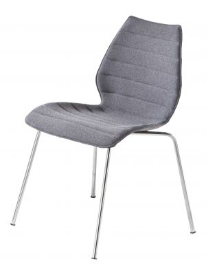 Maui Soft Chair Chromed Steel Structure Seat and Back Covered with Fabric by Kartell Buy Online