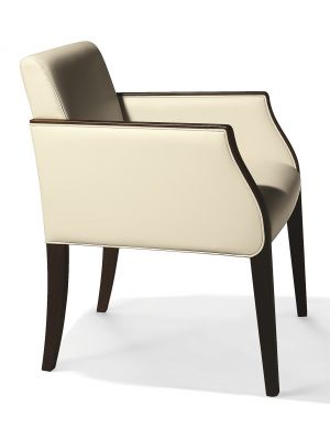 Met P Small Armchair Wooden Frame Leather Seat by Cabas Online Sales