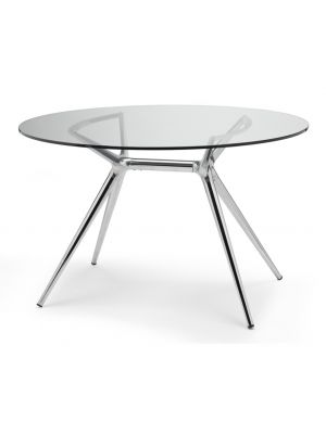 Metropolis Ø100 Round Table Steel Base Glass Top by Scab Online Sales