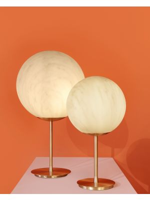 Mineral Stand table lamp satin brass base polyethylene diffuser by Slide online sales on www.sedie.design