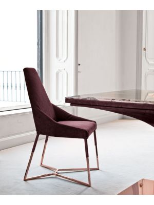 Miu Fixed High-end Chair Metal Structure Velvet Seat by Longhi Buy Online