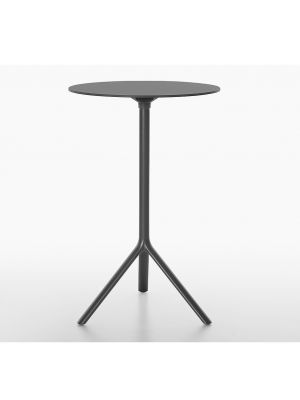 Miura folding round table aluminum base steel top by Plank online sales on www.sedie.design