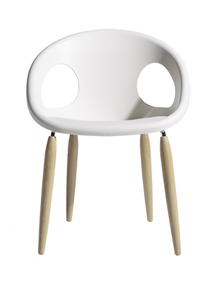 Natural DropChair Solid Wood Structure with Seat in Technopolimer by Scab Online Sales