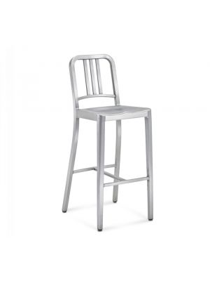 Navy Stool with Backrest Aluminum Structure by Emeco Online Sales