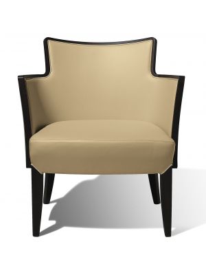 Nobilis PL Armchair Wooden Frame Leather Seat by Cabas Online Sales